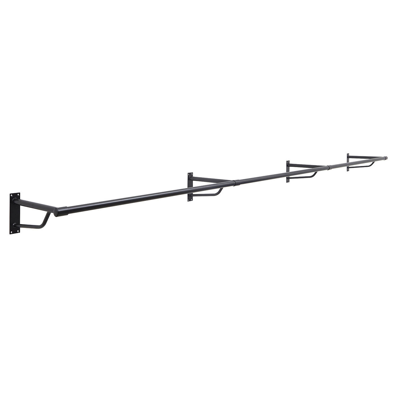 3m Black Heavy Duty Wall-Mounted Hanging Clothes Rail