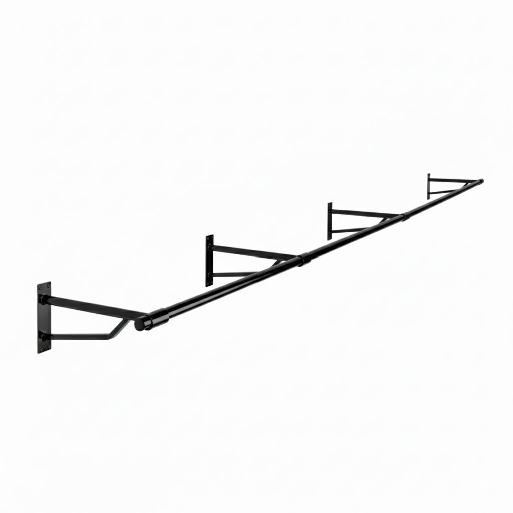 3m Black Heavy Duty Wall-Mounted Hanging Clothes Rail