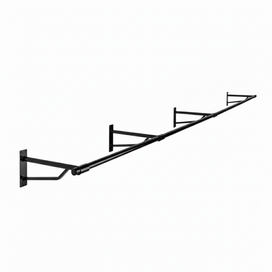 3m Black Heavy Duty Wall-Mounted Hanging Clothes Rail