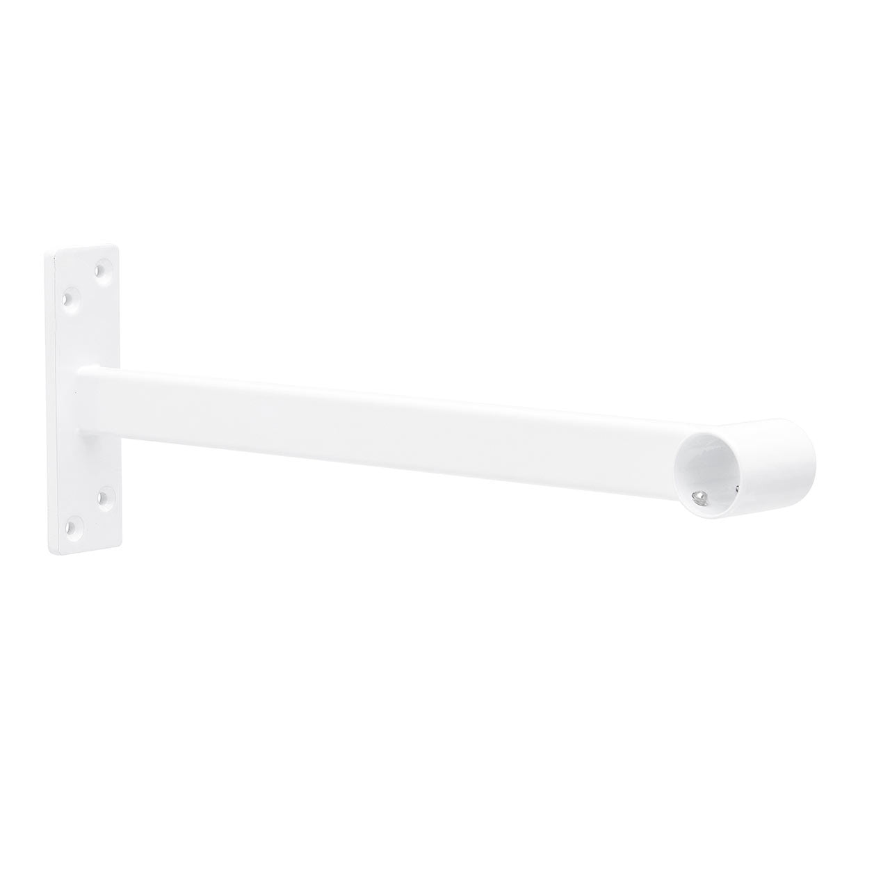 2m Gloss White Wall-Mounted Hanging Clothes Rail with 3 Support Arms