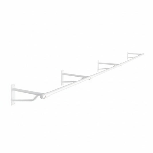 3m White Heavy Duty Wall-Mounted Hanging Clothes Rail