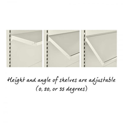 Jura White Retail Gondola Shelving - 2 x H1800 x W1250mm Bays - 16 Shelves