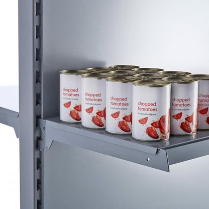 Silver Retail Shelving Modular Gondola Unit - 8 x 370mm Shelves - H1800mm