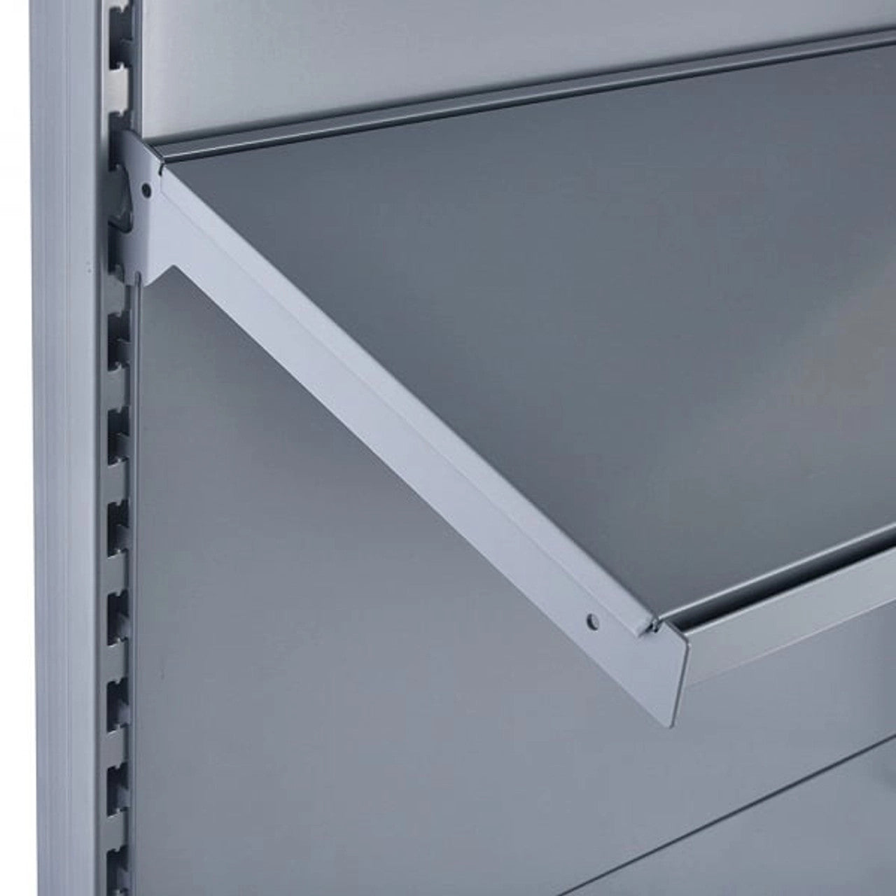 Silver Retail Shelving Modular Gondola Unit - 8 x 370mm Shelves - H1800mm