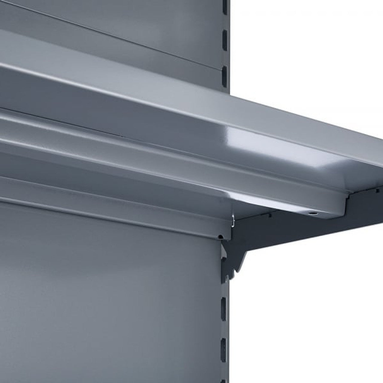 Silver Retail Shelving Modular Gondola Unit - 8 x 370mm Shelves - H1800mm