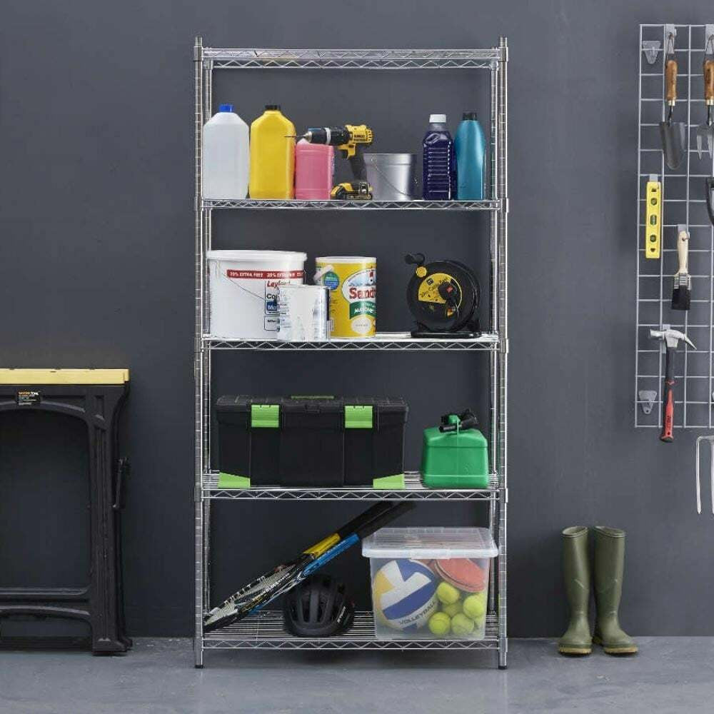 4 x 4 Tier Chrome Wire Shelving Units - H1800 x D450mm