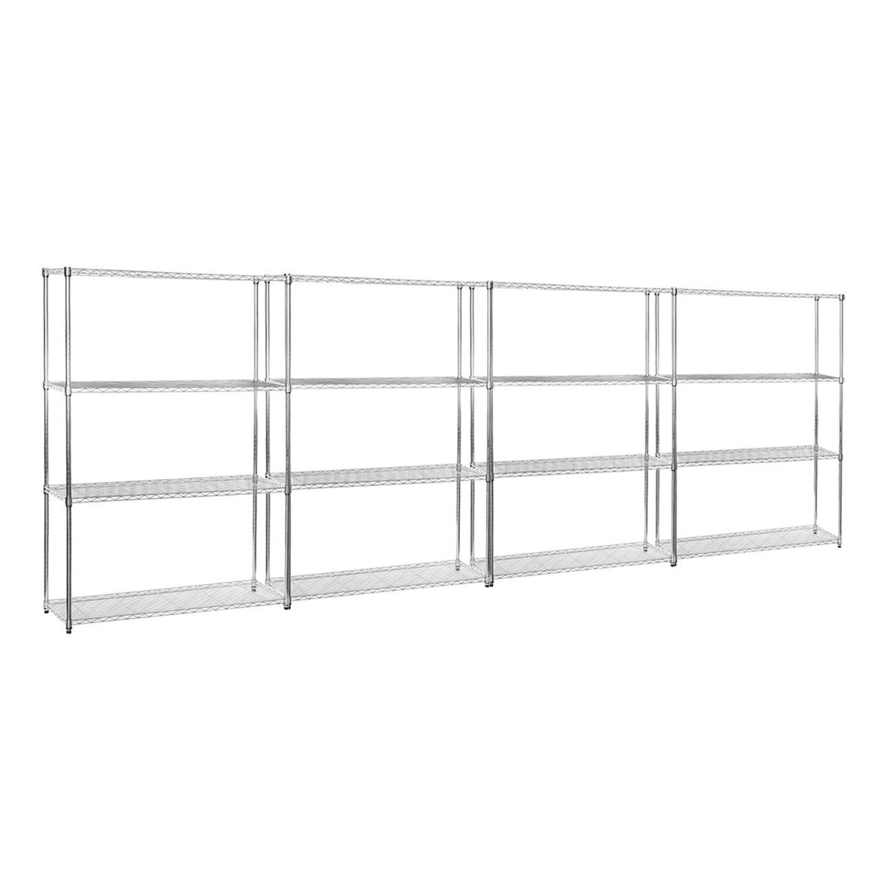 4 x 4 Tier Chrome Wire Shelving Units - H1800 x D450mm