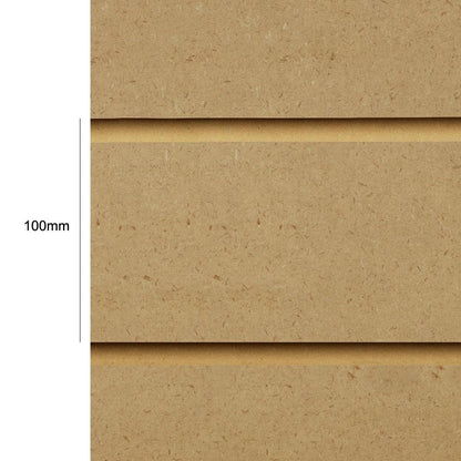 Pack of 40 x Unfinished Slatwall Panels Half Size - 100mm Centres - 18mm MDF