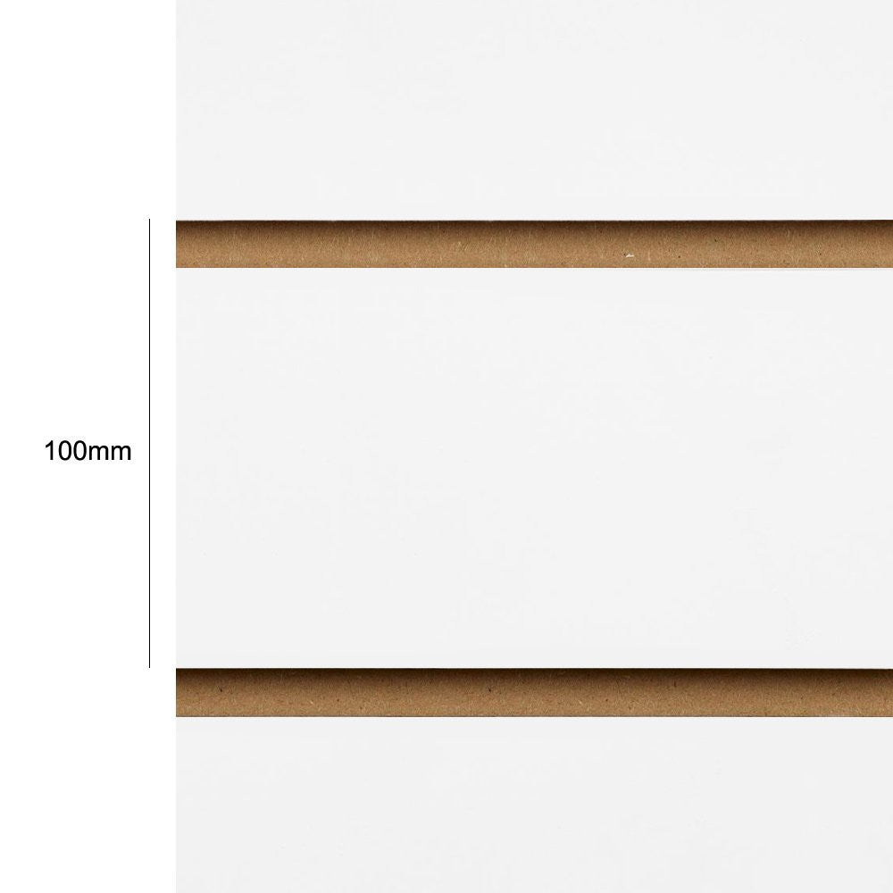 Pack of 40 x White Slatwall Panels Half Size - 100mm Centres - 18mm MDF