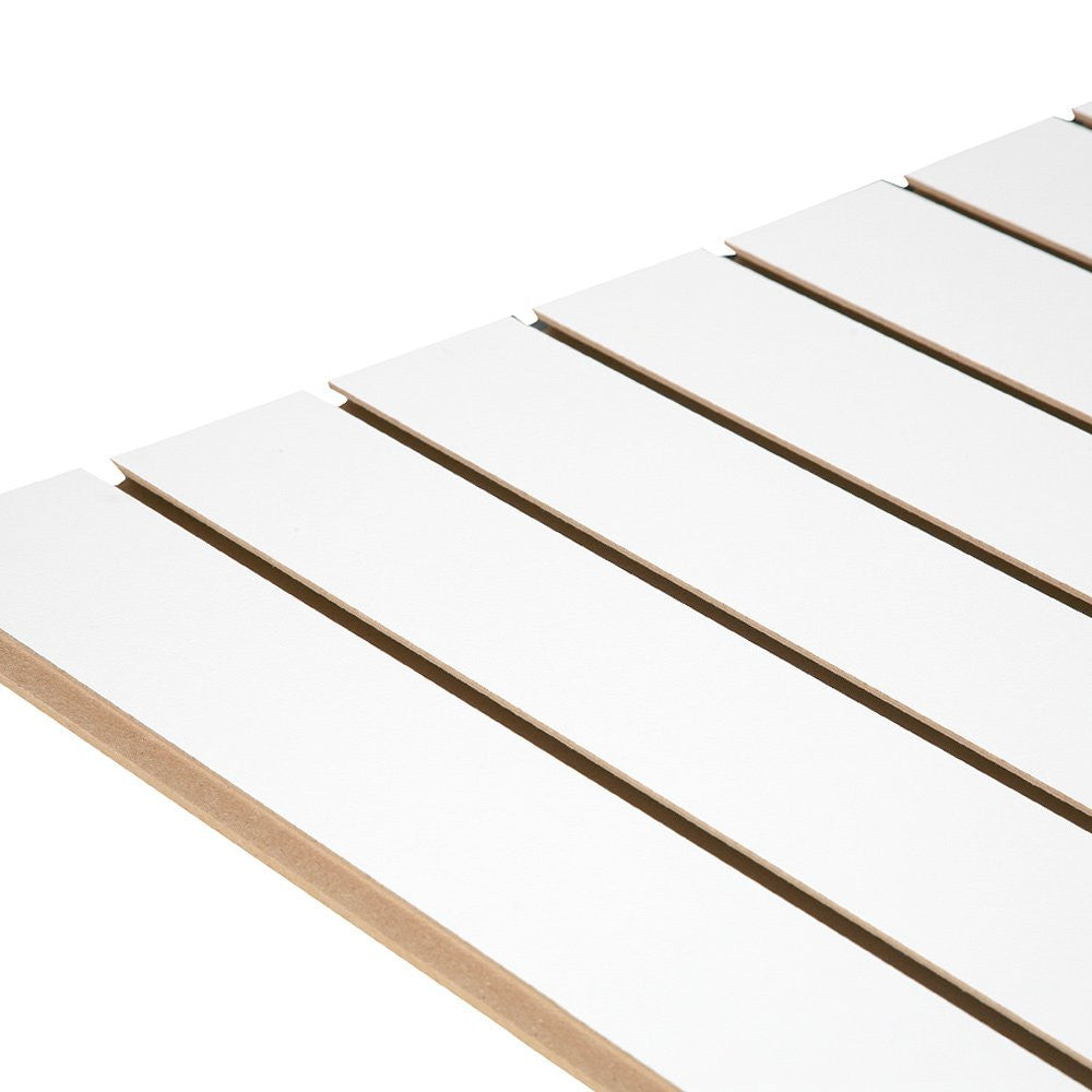 Pack of 40 x White Slatwall Panels Half Size - 100mm Centres - 18mm MDF