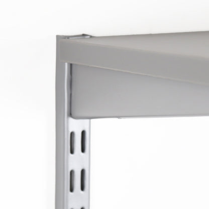 Silver Wooden Twin Slot Shelving Kit - 2 Dark Grey Wooden Shelves