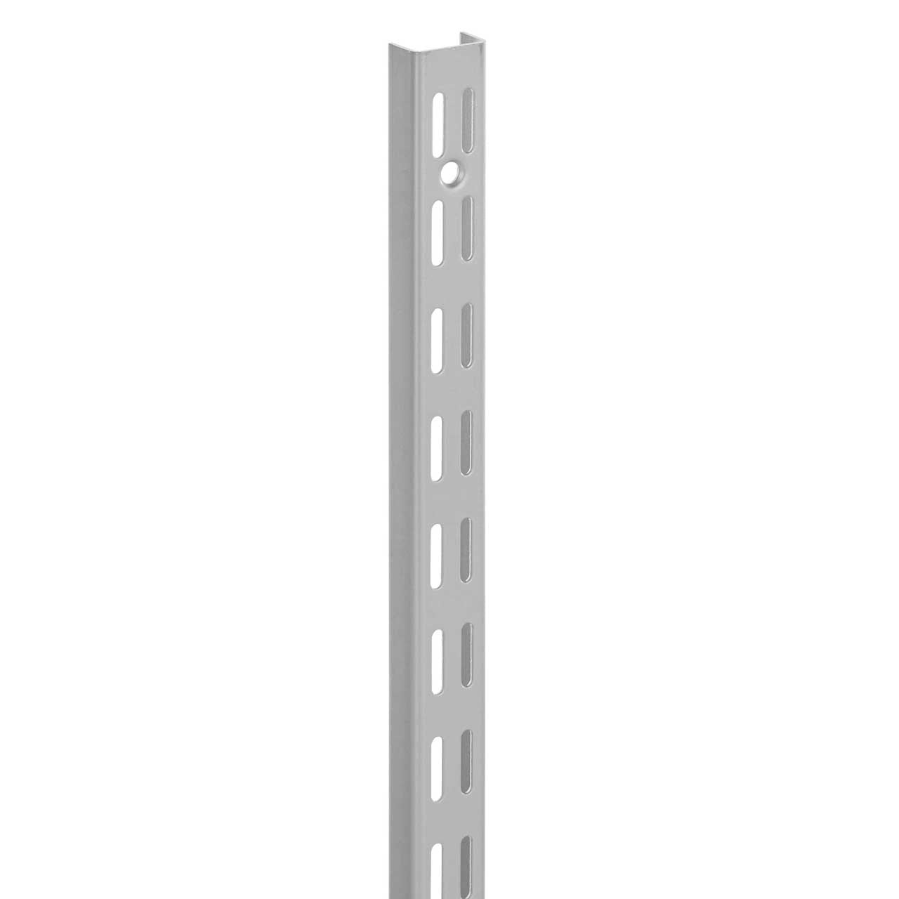 Silver Wooden Twin Slot Shelving Kit - 2 Dark Grey Wooden Shelves