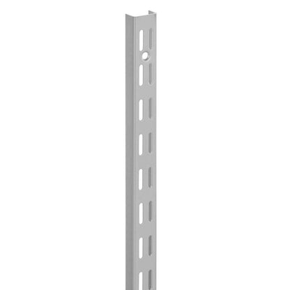 Silver Wooden Twin Slot Shelving Kit - 2 Dark Grey Wooden Shelves