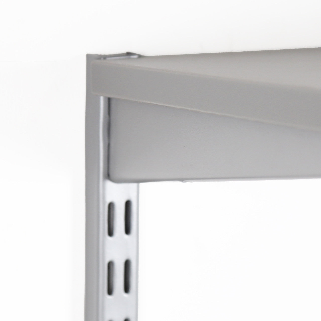 Silver Twin Slot Shelving Kit - H1000 x D300mm - 3 Dark Grey Wooden Shelves