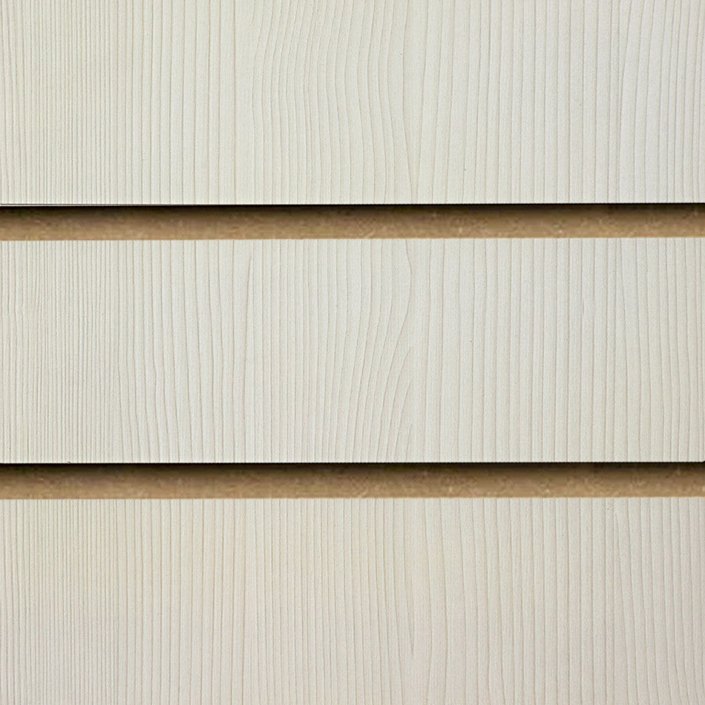 Pack of 40 x Pino White Slatwall Panels Half Size - 100mm Centres - 18mm MDF