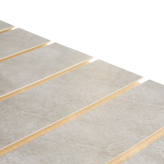 Pack of 40 x Concrete Slatwall Panels Half Size - 100mm Centres - 18mm MDF