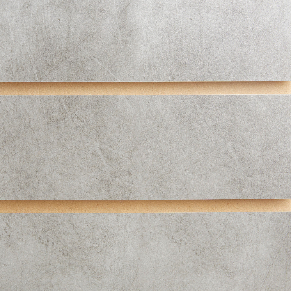 Pack of 40 x Concrete Slatwall Panels Half Size - 100mm Centres - 18mm MDF
