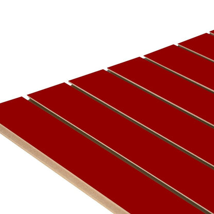 Pack of 40 x Red Slatwall Panels Half Size - 100mm Centres - 18mm MDF