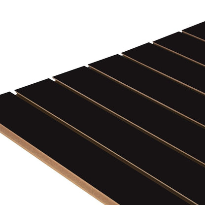 Pack of 40 x Black Slatwall Panels - 100mm Centres - 18mm MDF