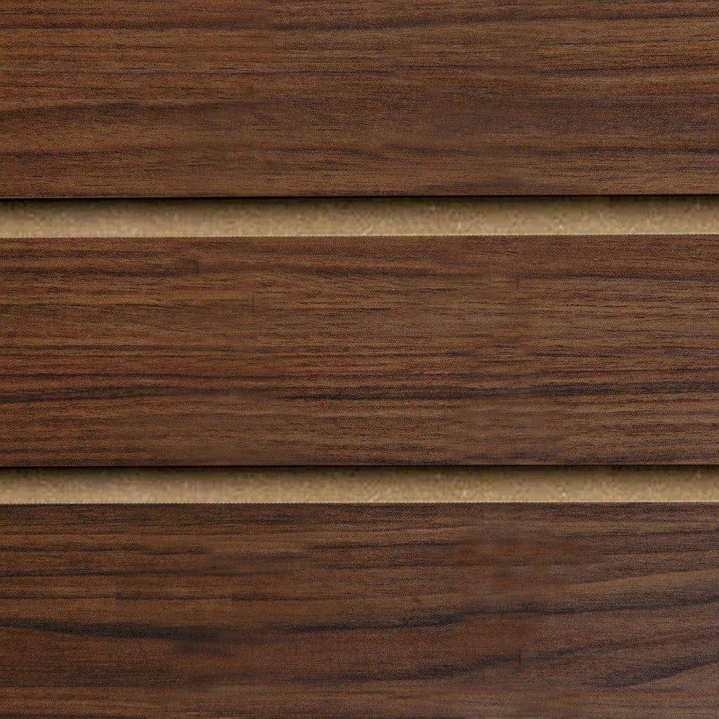 Pack of 40 x Walnut Slatwall Panels Half Size - 100mm Centres - 18mm MDF
