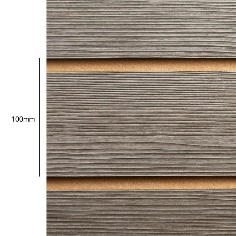 Pack of 40 x Pino Grey Slatwall Panels Half Size - 100mm Centres - 18mm MDF