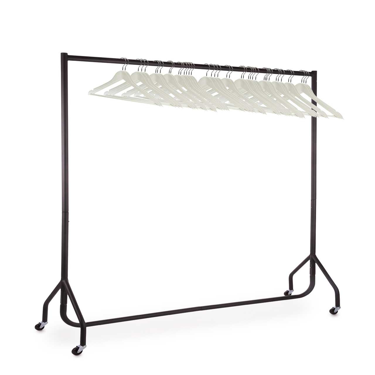 Black 6ft Wide Heavy-Duty Clothes Rail With 40 Hangers Bundle