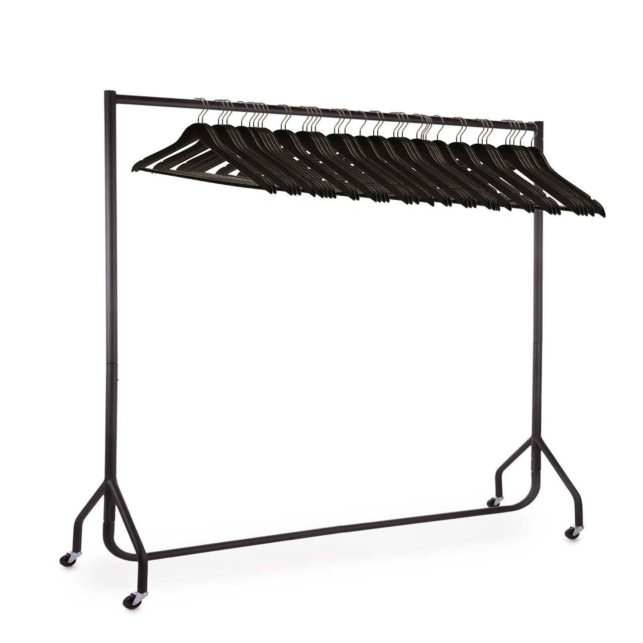 Black 6ft Wide Heavy-Duty Clothes Rail With 40 Hangers Bundle