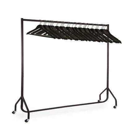 Black 6ft Wide Heavy-Duty Clothes Rail With 40 Hangers Bundle