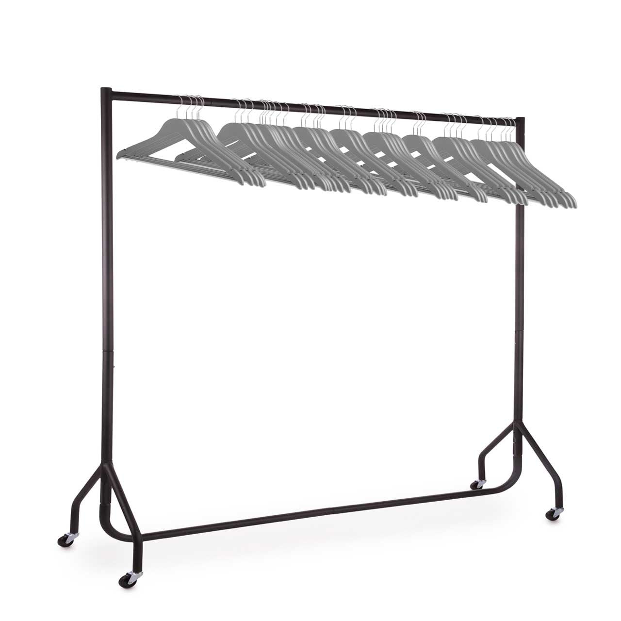 Black 6ft Wide Heavy-Duty Clothes Rail With 40 Hangers Bundle