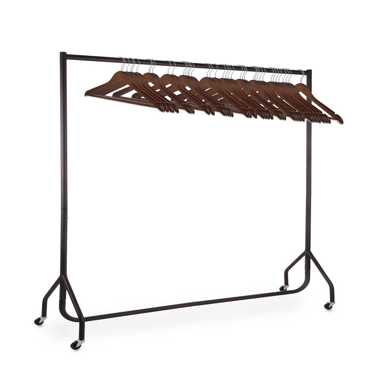 Black 6ft Wide Heavy-Duty Clothes Rail With 40 Hangers Bundle