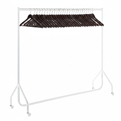 White 6ft Wide Heavy-Duty Clothes Rail With 40 Hangers Bundle
