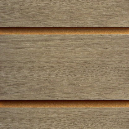 Aurora Oak Slatwall Panel - 100mm Centres - 18mm MDF