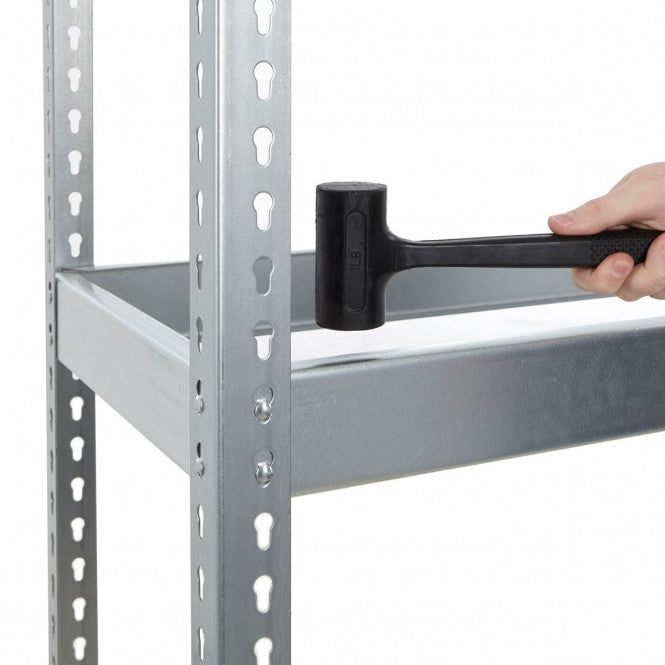 Galvanised Heavy Duty Warehouse Shelving Unit With Steel Shelves - Up to 400Kg UDL Per Shelf - 1980mm High