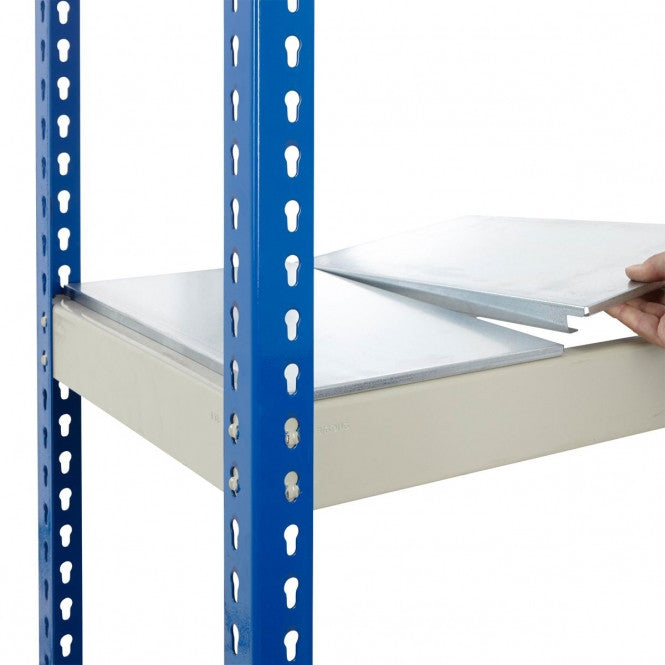 Blue & Grey Heavy Duty Warehouse Shelving With Steel Shelves - Up to 800Kg UDL Per Shelf - 1980mm High, 1525mm Wide