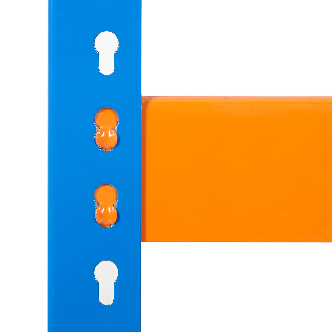 Blue & Orange Heavy Duty Warehouse Shelving With Steel Shelves - Up to 610Kg UDL Per Shelf - 1980mm High, 1830mm Wide