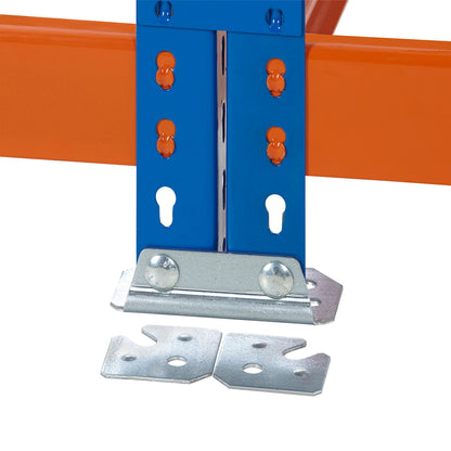 Blue & Orange Heavy Duty Warehouse Shelving Unit With Steel Shelves - Up to 580Kg UDL Per Shelf - 2440mm High