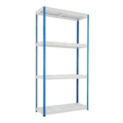 Blue & Grey Heavy Duty Warehouse Shelving With Steel Shelves - Up to 625Kg UDL Per Shelf - 3050mm High