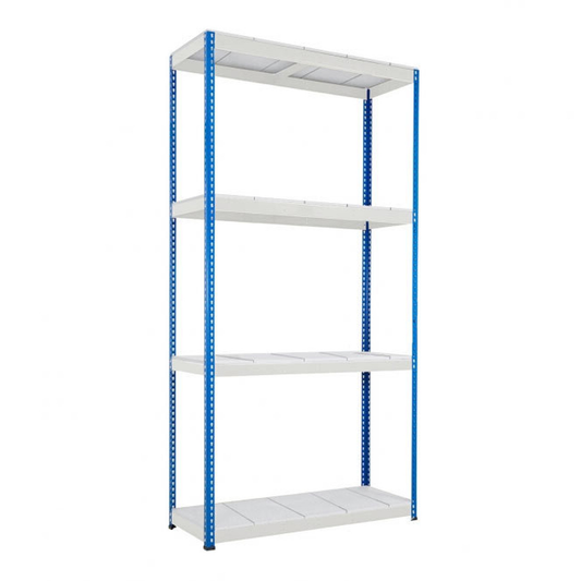 Blue & Grey Heavy Duty Warehouse Shelving With Steel Shelves - Up to 625Kg UDL Per Shelf - 3050mm High