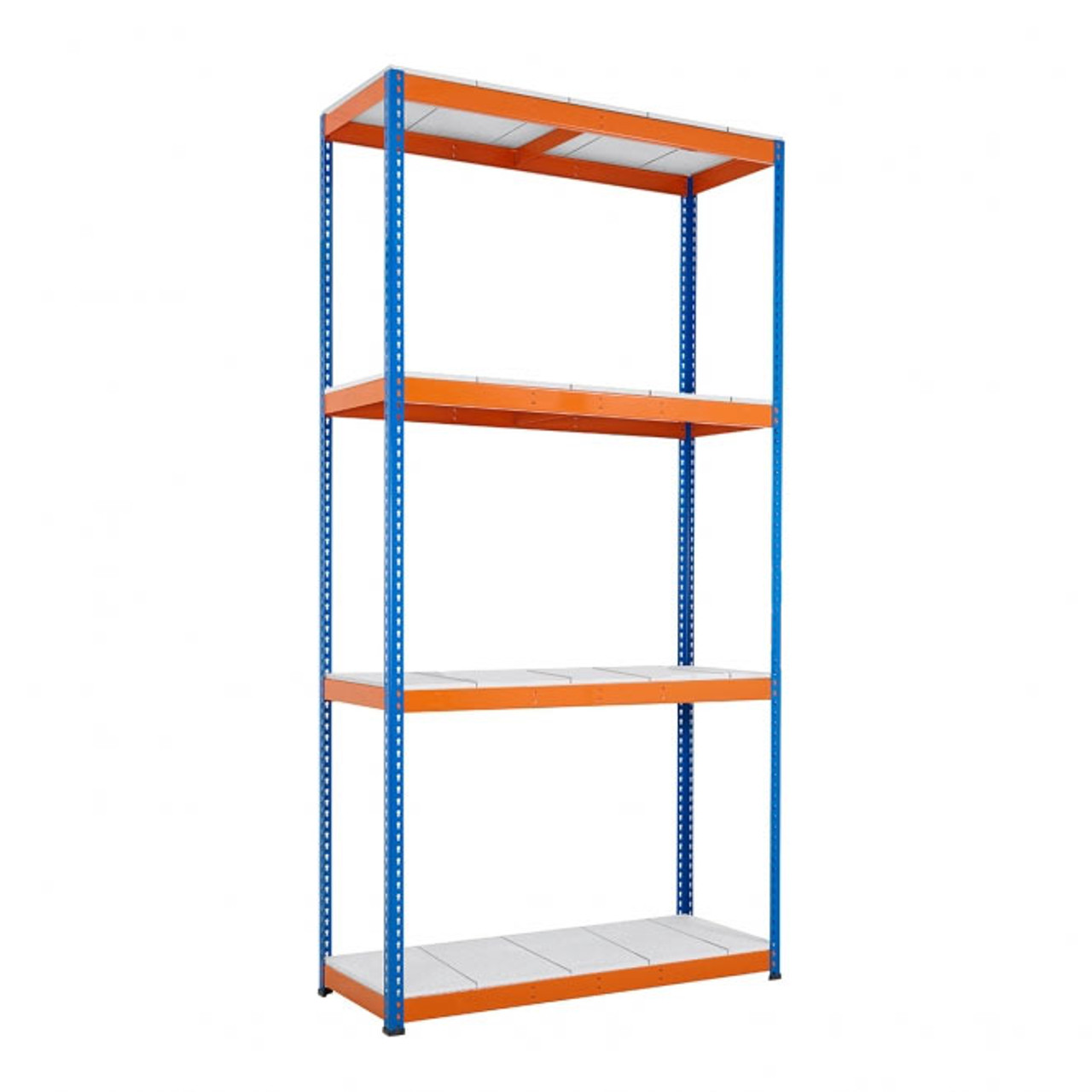 Blue & Orange Heavy Duty Warehouse Shelving With Steel Shelves - Up to 625Kg UDL Per Shelf - 3050mm High