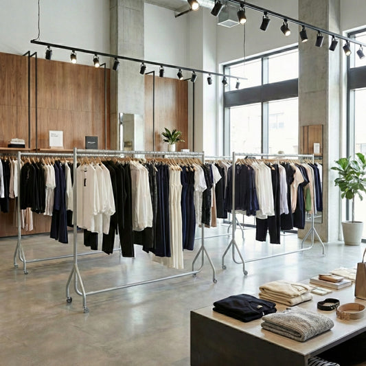 5 x Silver Heavy-Duty Clothes Rails