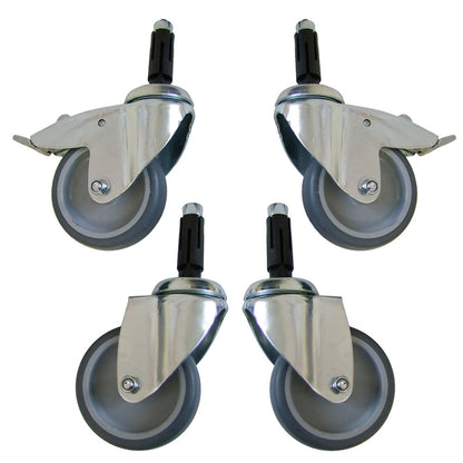 Reinforced 6ft Chrome Heavy-Duty Clothes Rail With 2 Braked and 2 Unbraked Heavy Duty Wheels