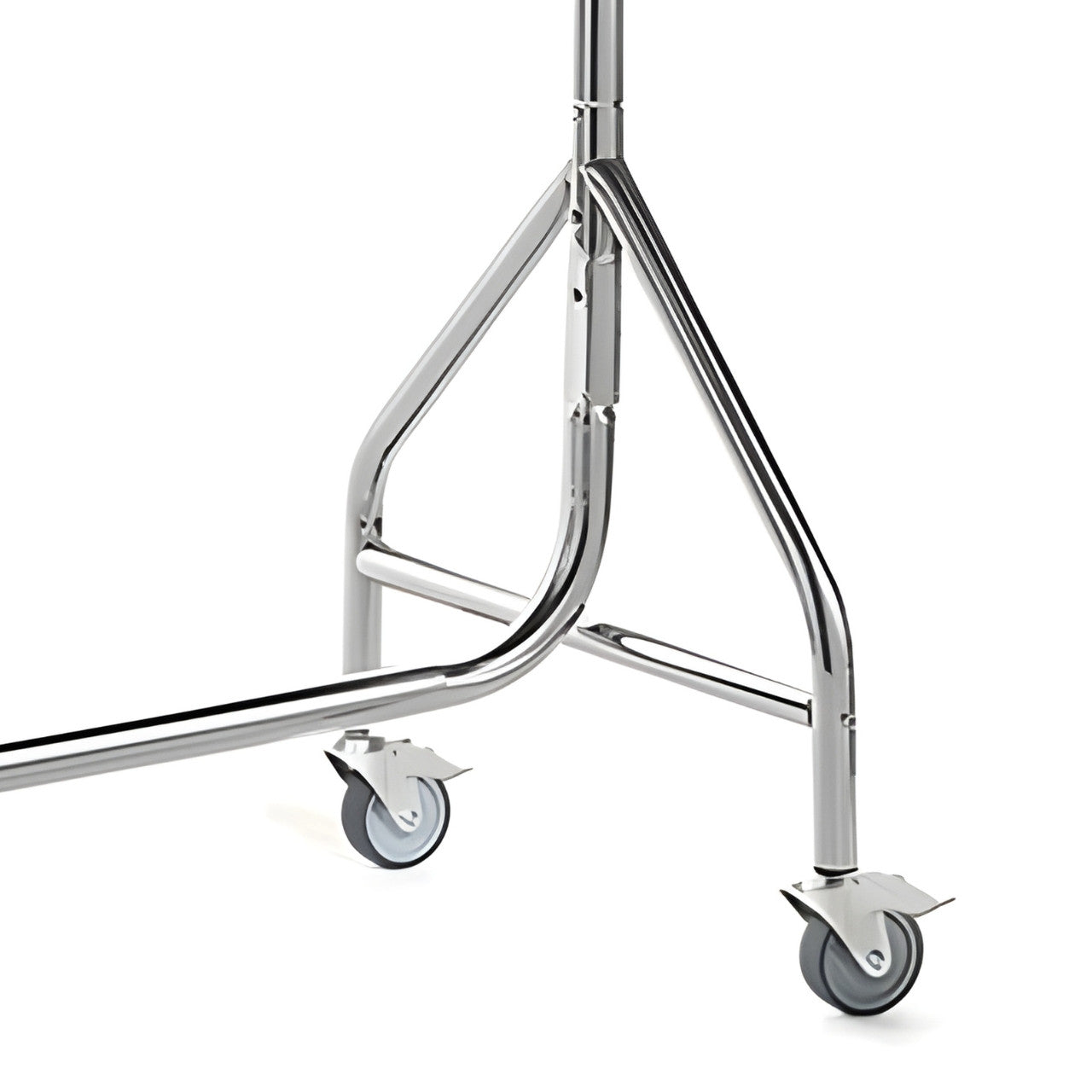 Reinforced 6ft Chrome Heavy-Duty Clothes Rail With 2 Braked and 2 Unbraked Heavy Duty Wheels