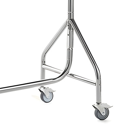 Reinforced 6ft Chrome Heavy-Duty Clothes Rail With 2 Braked and 2 Unbraked Heavy Duty Wheels