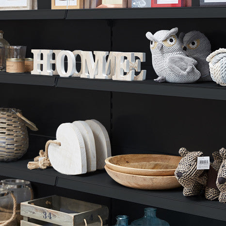 Black Retail Wall Shelving - 3 Bays - 2100mm High With 470mm Base Shelf