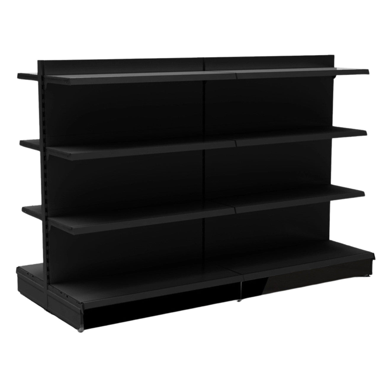 Black Retail Gondola Shelving - 2 Bays - 1400mm High With 470mm Base Shelf