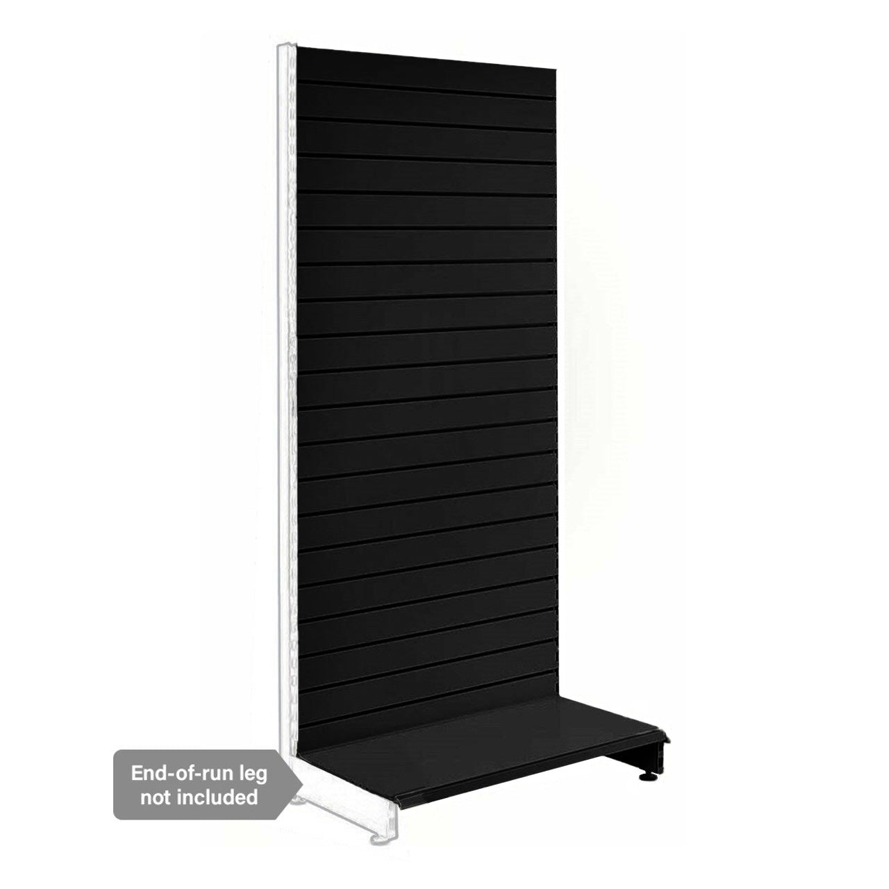 Black Retail Shelving Modular Wall Unit - Slatwall Back Panels - H1800 x W1000mm