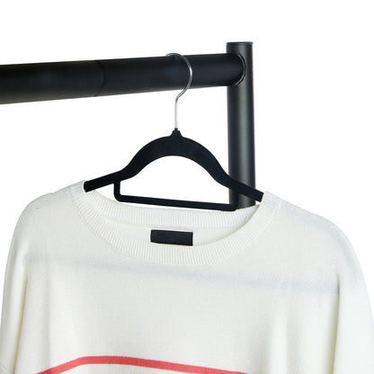 Black Velvet Ultra-Slim Hangers with Accessory Bar - Trouser Bar and Shoulder Notches