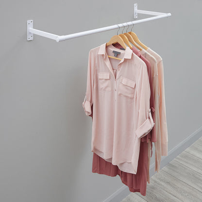 White Support Arm For up to 25mm Diameter tube - Wall fix