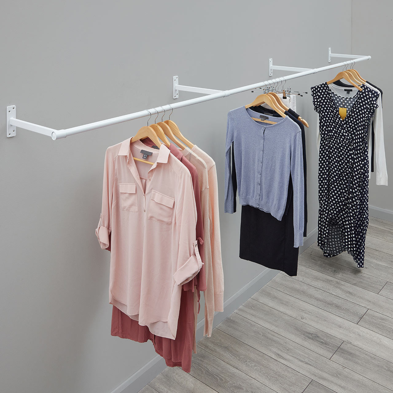 White Support Arm For up to 25mm Diameter tube - Wall fix