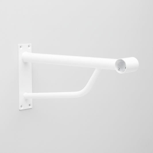 Heavy Duty White Support Arm For up to 25mm Diameter tube - Wall fix